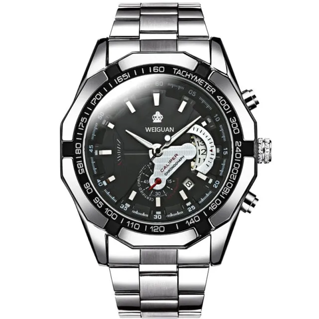 Men's  Stainless Steel Band Fashion Waterproof Luminous Quartz Watch