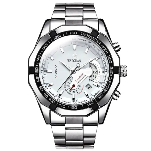 Men's  Stainless Steel Band Fashion Waterproof Luminous Quartz Watch