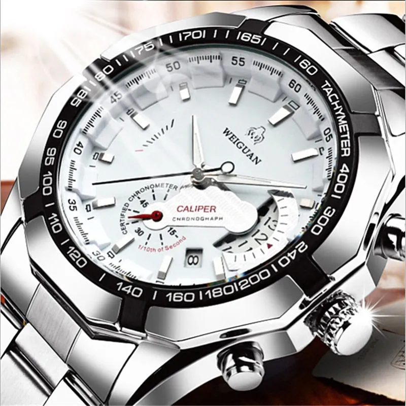 Men's  Stainless Steel Band Fashion Waterproof Luminous Quartz Watch