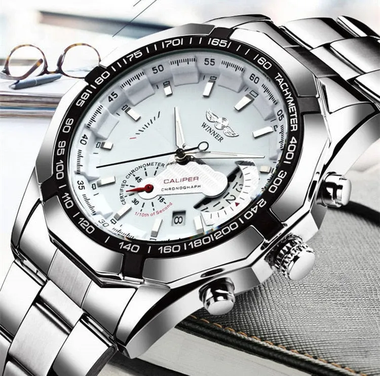 Men's  Stainless Steel Band Fashion Waterproof Luminous Quartz Watch