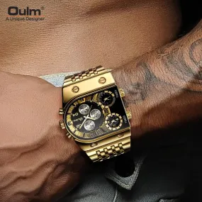 Multi-Time Zone Mens Watches Casual Quartz Sports Man Wristwatch W987413