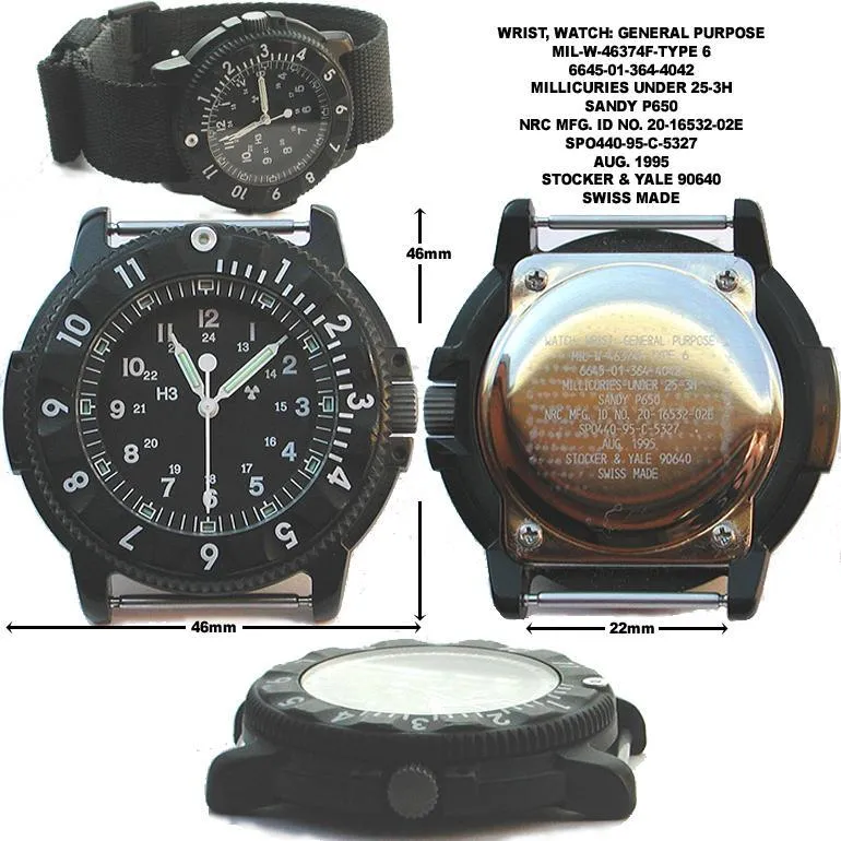 MWC P656 Titanium Tactical Series Watch with GTLS Tritium and Ten Year Battery Life (Non Date Version)