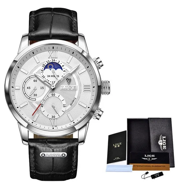 New Brown Leather Mens Watch