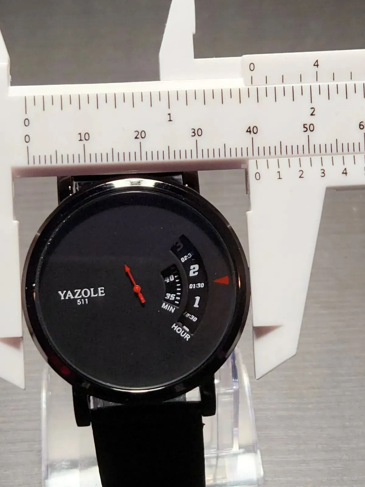 New Men's Quartz YAZOLE Turntable Field Watch Faux Leather Strap S3119944