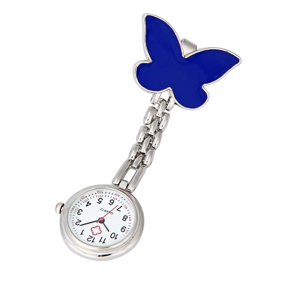 Nurse Clip-on Fob Brooch Pendant Hanging Butterfly Watches Pocket Watch