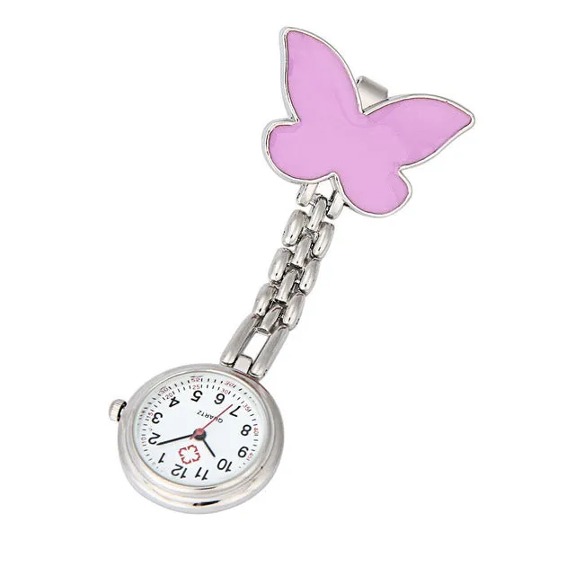 Nurse Clip-on Fob Brooch Pendant Hanging Butterfly Watches Pocket Watch