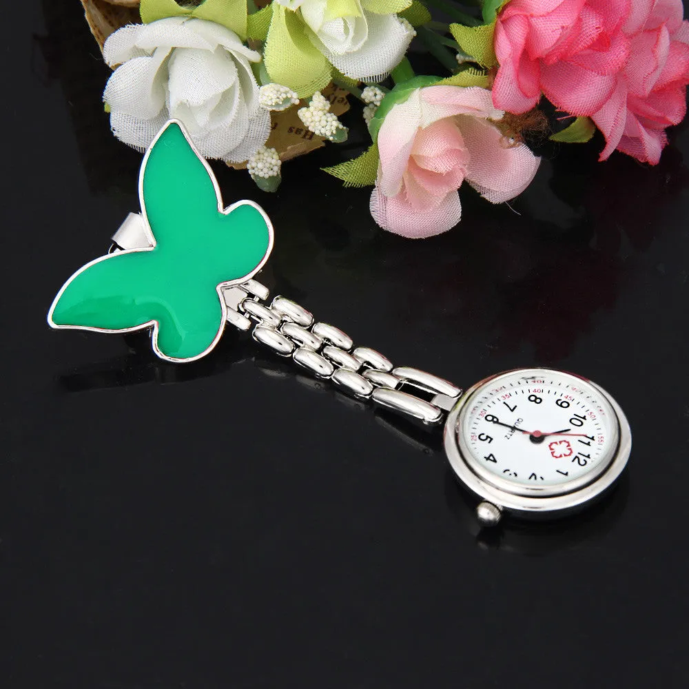 Nurse Clip-on Fob Brooch Pendant Hanging Butterfly Watches Pocket Watch