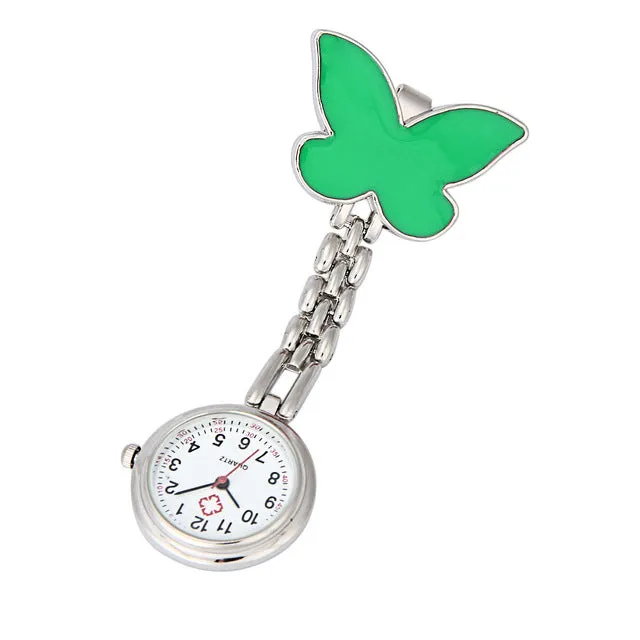 Nurse Clip-on Fob Brooch Pendant Hanging Butterfly Watches Pocket Watch