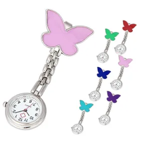 Nurse Clip-on Fob Brooch Pendant Hanging Butterfly Watches Pocket Watch
