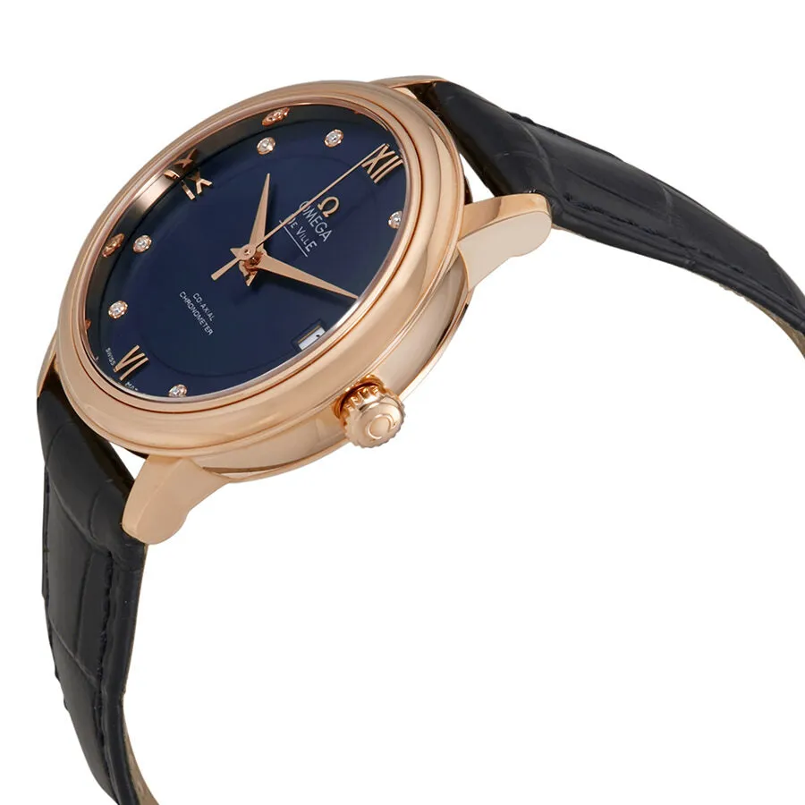 Omega De Ville Prestige Blue Diamond Dial Ladies Watch 424.53.33.20.53.001