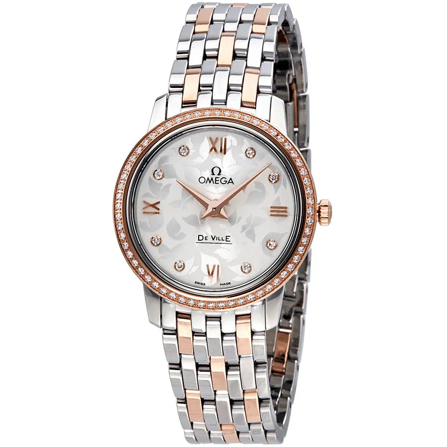 Omega De Ville Prestige Butterfly Silver Diamond Dial Ladies Watch 424.25.27.60.52.001