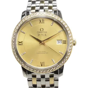 Omega De Ville Prestige Champagne Dial Ladies Two Tone Watch 424.25.37.20.58.001