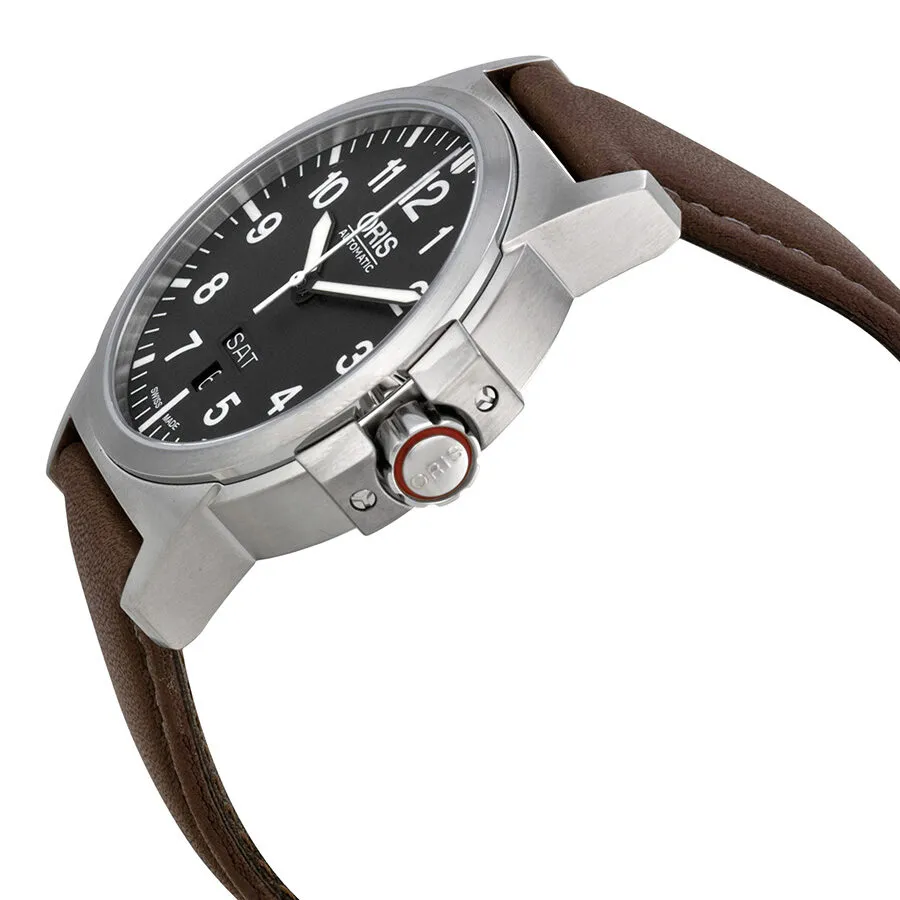 Oris BC 3 Black Dial Brown Leather Men's Watch 735-7641-4164LS 01 735 7641 4164-07 5 22 55
