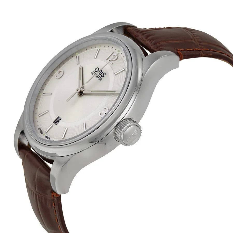 Oris Classic Date Silver Dial Brown Leather Men's Watch 733-7594-4031LS 01 733 7594 4031-07 5 20 12