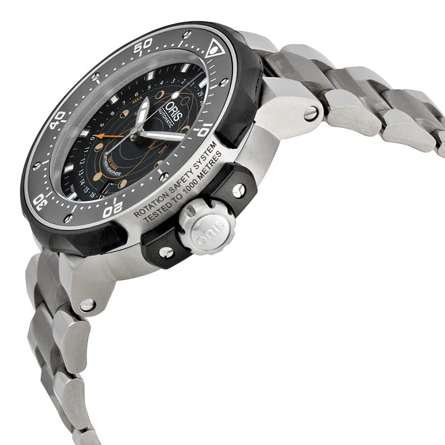 Oris ProDiver Pointer Moon Black Dial Stainless Steel Men's Watch 01 761 7682 7154-Set