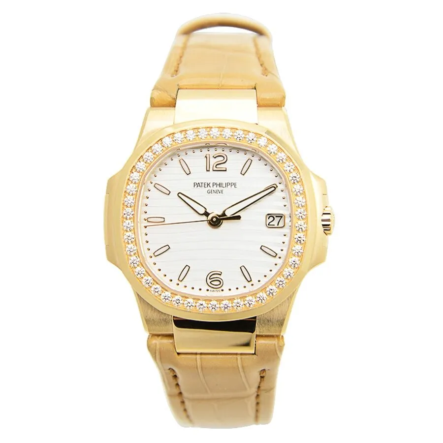 Patek Philippe Nautilus Quartz Diamond White Dial Ladies Watch 7010R-011
