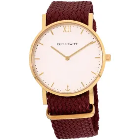 Paul Hewitt Women's Sailor Line 36mm White Dial Canvas Watch