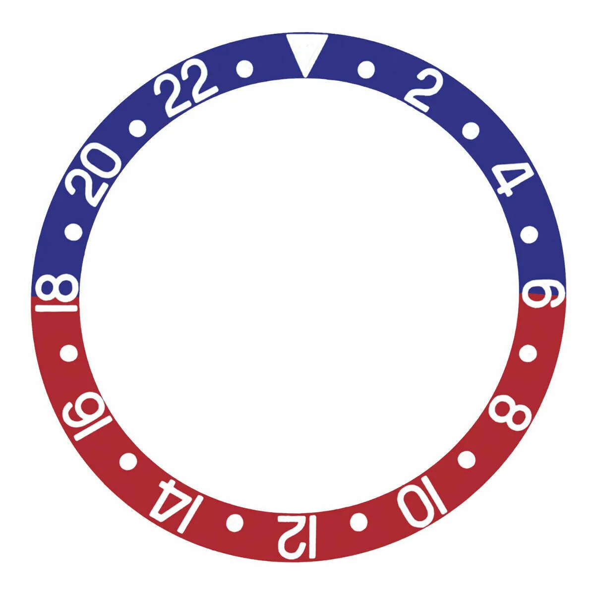 PEPSI BEZEL INSERT ALUMINUM FOR ROLEX BLUE/RED GMT MASTER 1675 16750 16753 16758