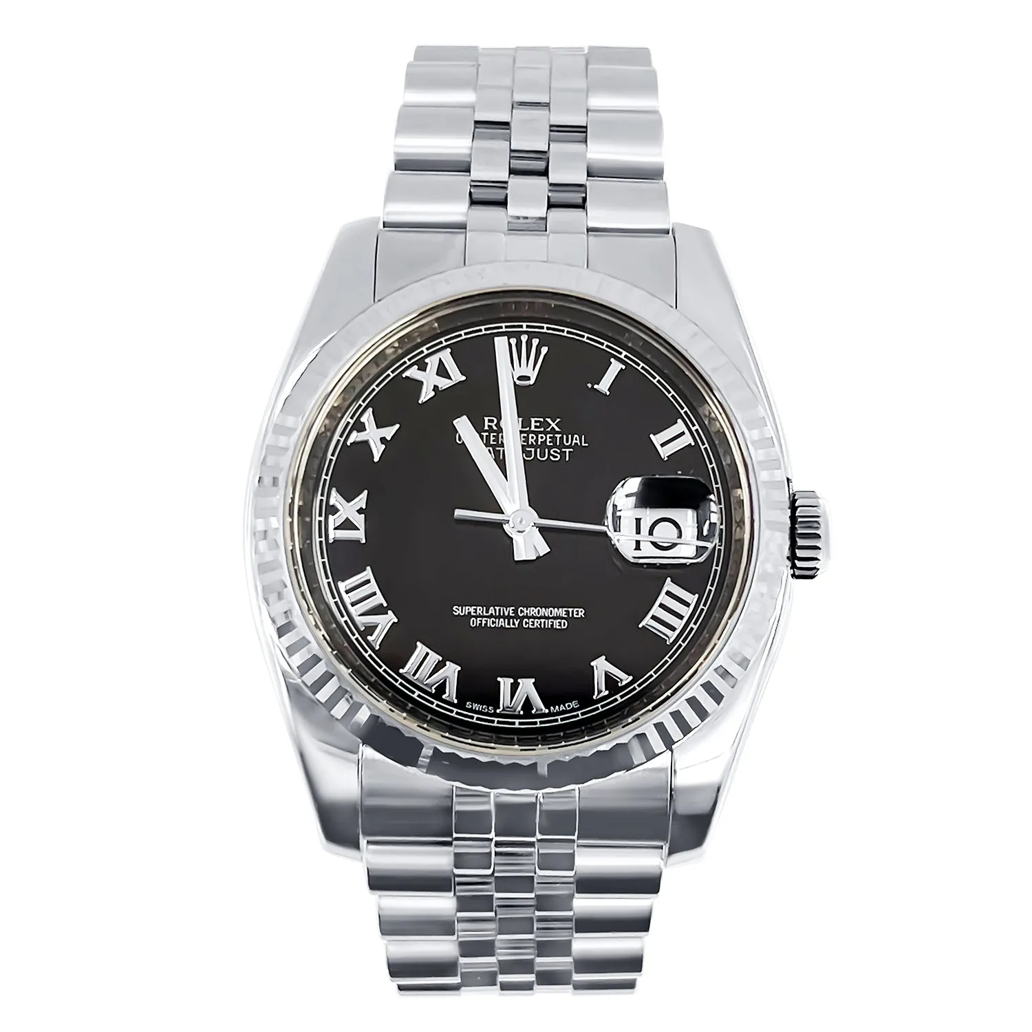 Pre-Owned 36mm Rolex Black Dial Stainless Steel
