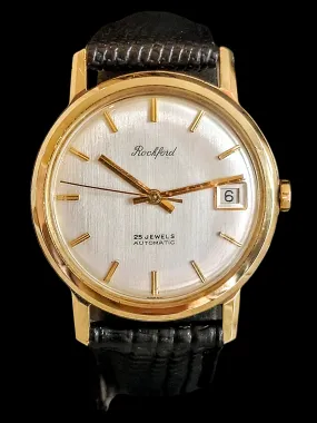 ROCKFORD Self-Winding Calendar Watch 14K GOLD 25J Cal. Bennett Bros. ETA 2472