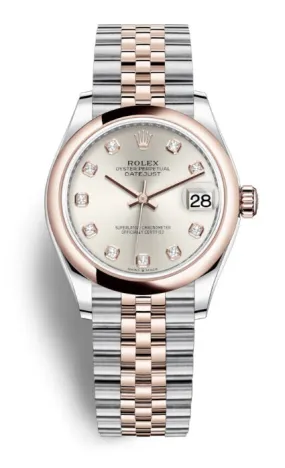 Rolex Datejust 31 Silver Diamond Dial Automatic Steel and 18kt Everose Gold Jubilee Watch 278241SDJ
