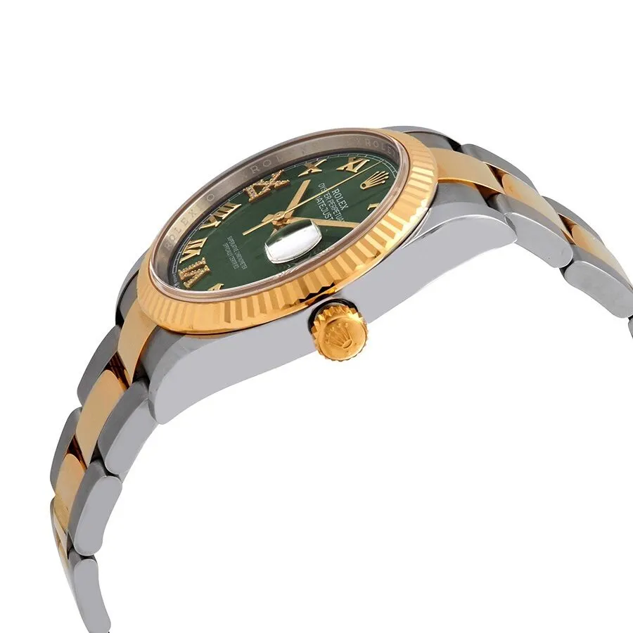 Rolex Datejust 36 Olive Green Diamond Dial Men's Stainless Steel and 18kt Yellow Gold Oyster Watch 126233GNRDO