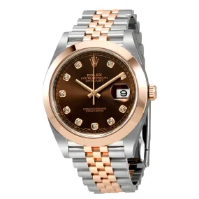 Rolex Datejust 41 Chocolate Brown Dial Steel and 18K Rose Gold Men's Watch 126301CHDJ