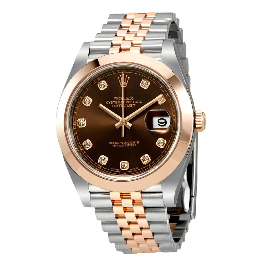 Rolex Datejust 41 Chocolate Brown Dial Steel and 18K Rose Gold Men's Watch 126301CHDJ