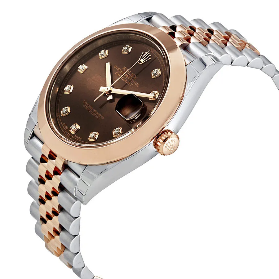Rolex Datejust 41 Chocolate Brown Dial Steel and 18K Rose Gold Men's Watch 126301CHDJ