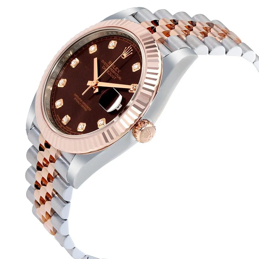 Rolex Datejust 41 Chocolate Diamond Dial Steel and 18K Everose Gold Jubilee Men's Watch 126331CHDJ