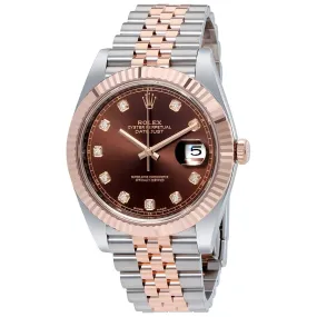 Rolex Datejust 41 Chocolate Diamond Dial Steel and 18K Everose Gold Jubilee Men's Watch 126331CHDJ