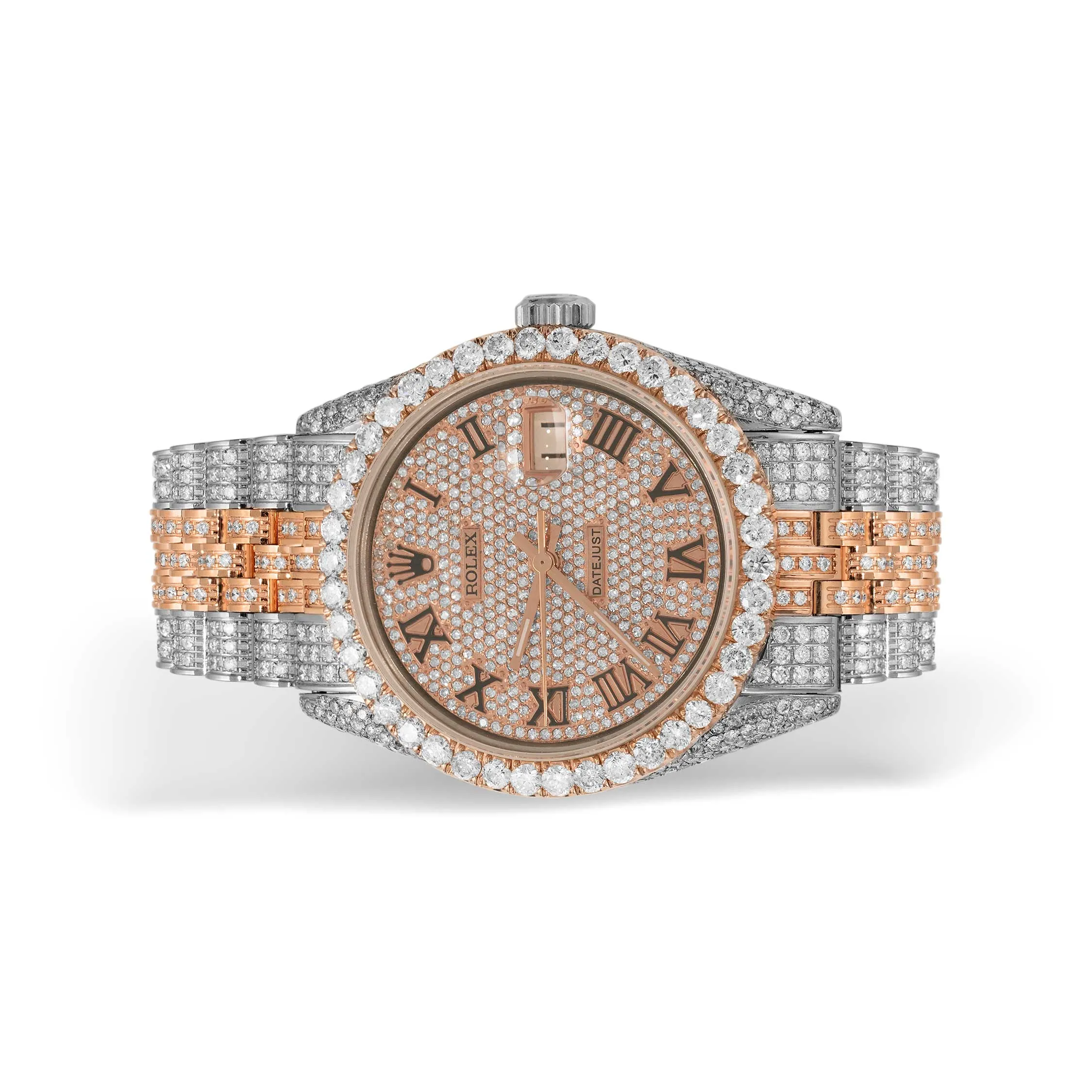 Rolex Datejust Diamond Bezel Watch 36mm Black Roman Dial | 13.10ct