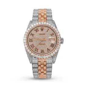 Rolex Datejust Diamond Bezel Watch 36mm Black Roman Dial | 13.10ct