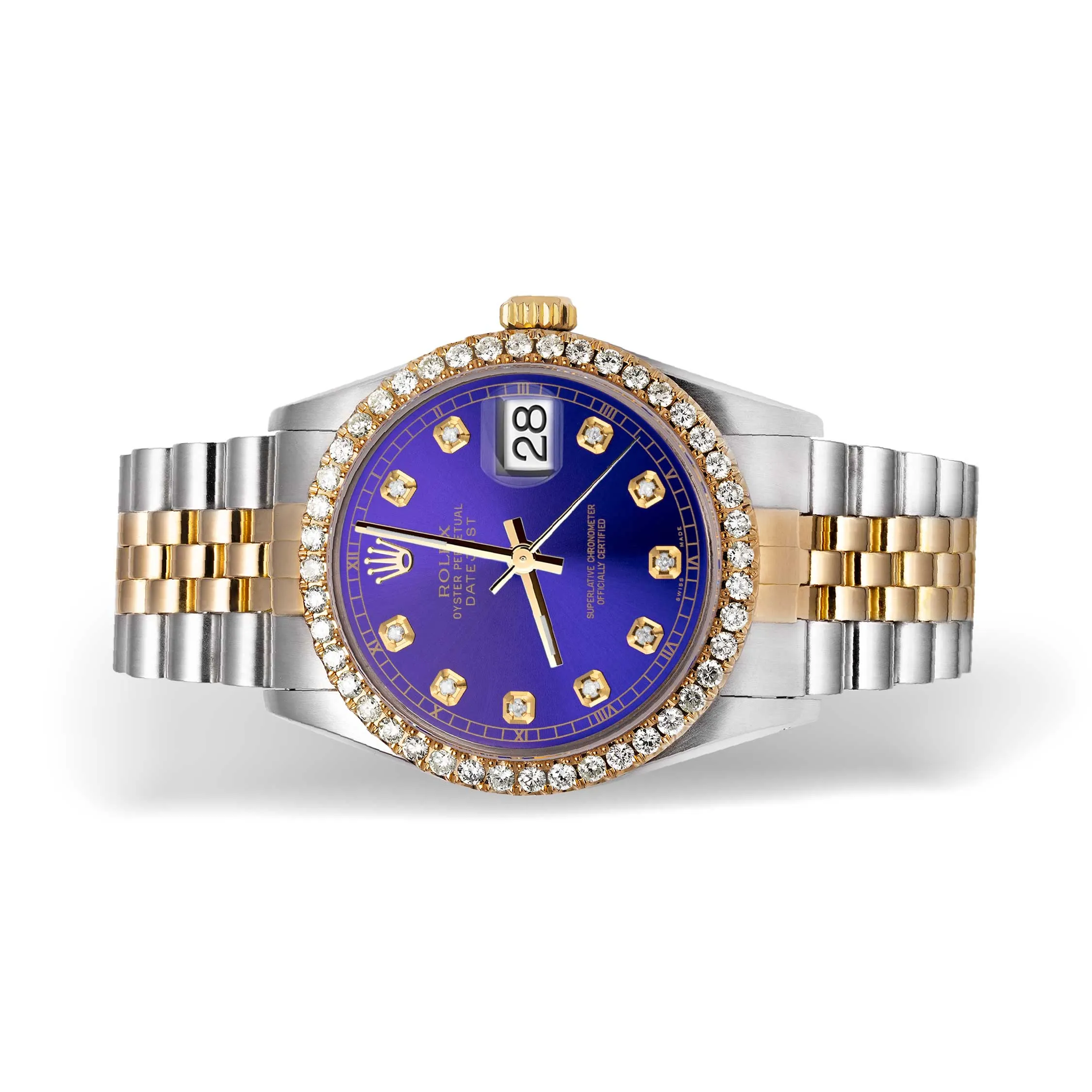 Rolex Datejust Diamond Bezel Watch 36mm Midnight Blue Dial | 2.10ct