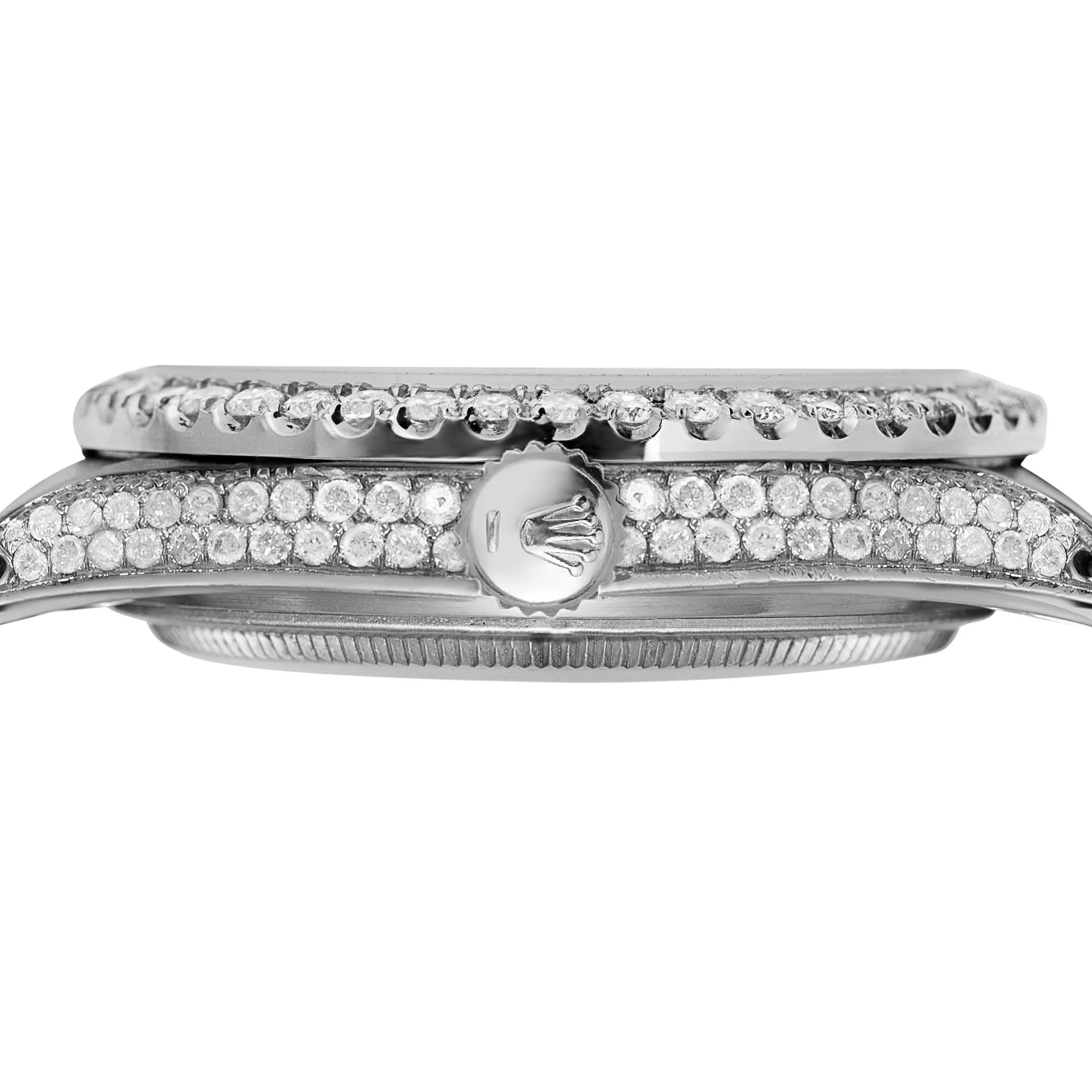 Rolex Datejust Diamond Bezel Watch 36mm Red Roman Dial | 10.25ct