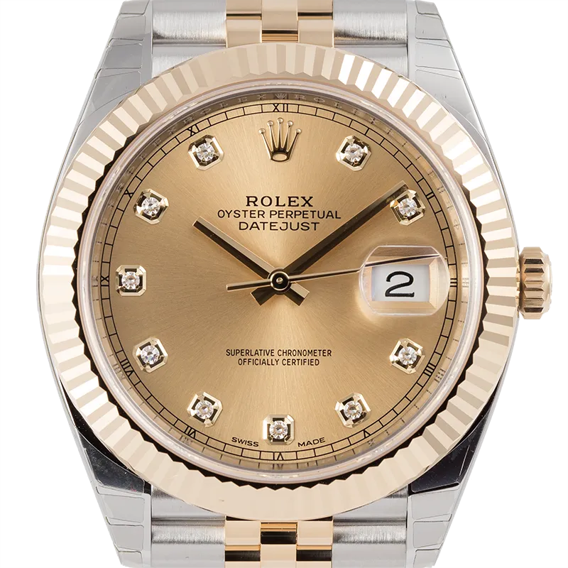 Rolex DateJust II Steel and White Gold Dark Rhodium/Diamonds Oyster 116334