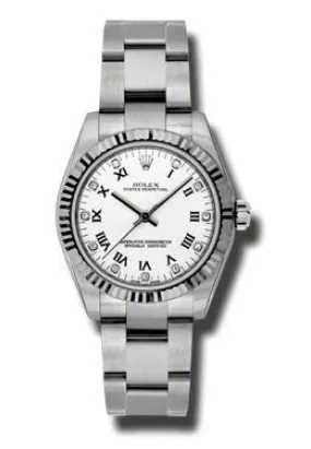 Rolex Oyster Perpetual 31 mm White Dial Stainless Steel Bracelet Automatic Ladies Watch 177234WRDO
