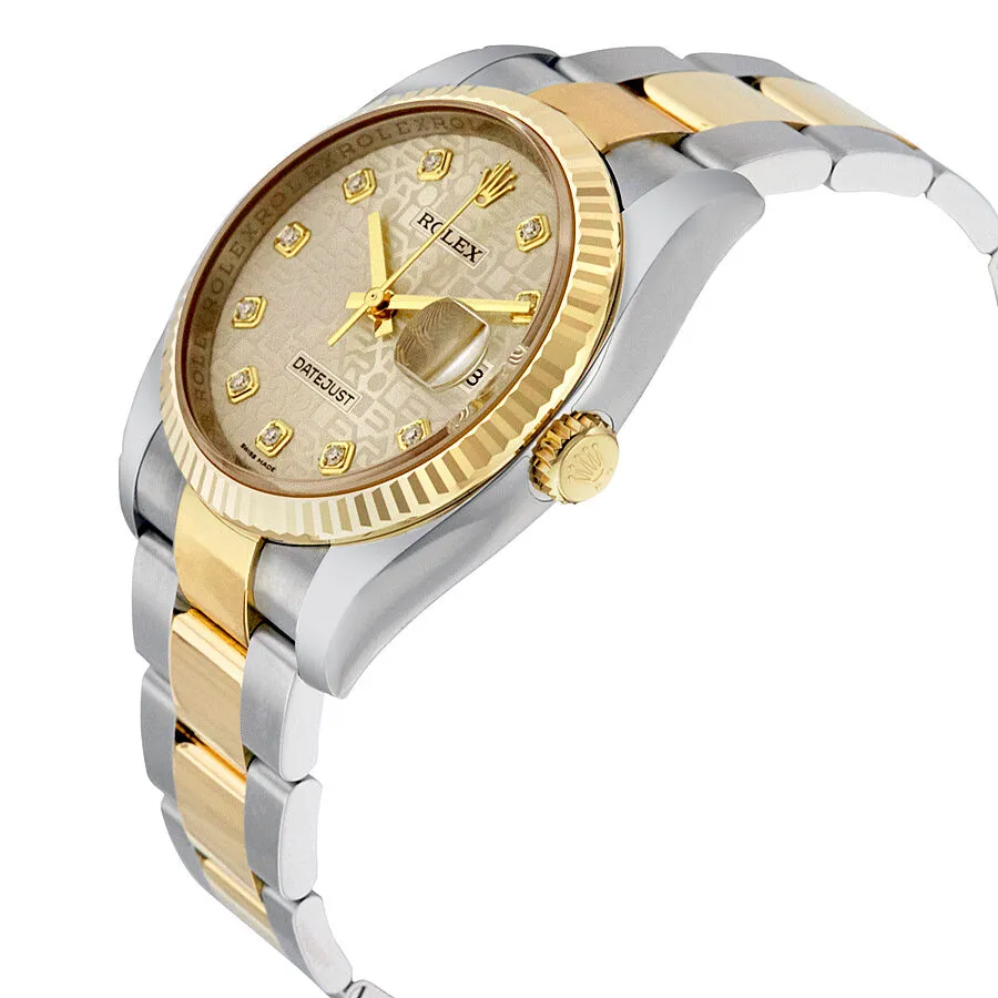 Rolex Oyster Perpetual Datejust 36 Silver Dial Stainless Steel and 18K Yellow Gold Bracelet Automatic Men's Watch 116233SJDO
