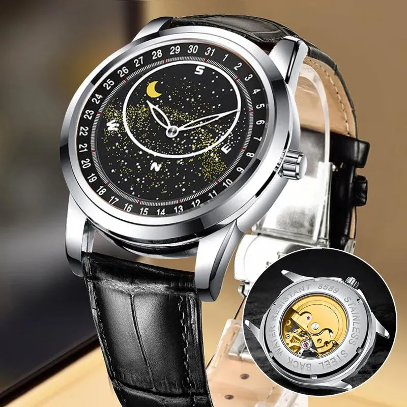 Rotating Sky Star Luxury Men's Fashion Moon Watch X4666498