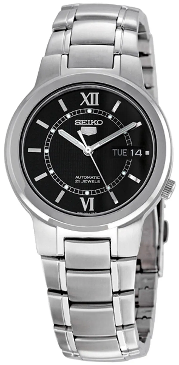 Seiko Series 5 Automatic Black Dial Stainless Steel Men's Watch SNKA23