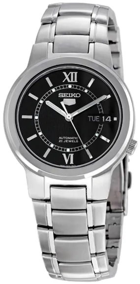 Seiko Series 5 Automatic Black Dial Stainless Steel Men's Watch SNKA23