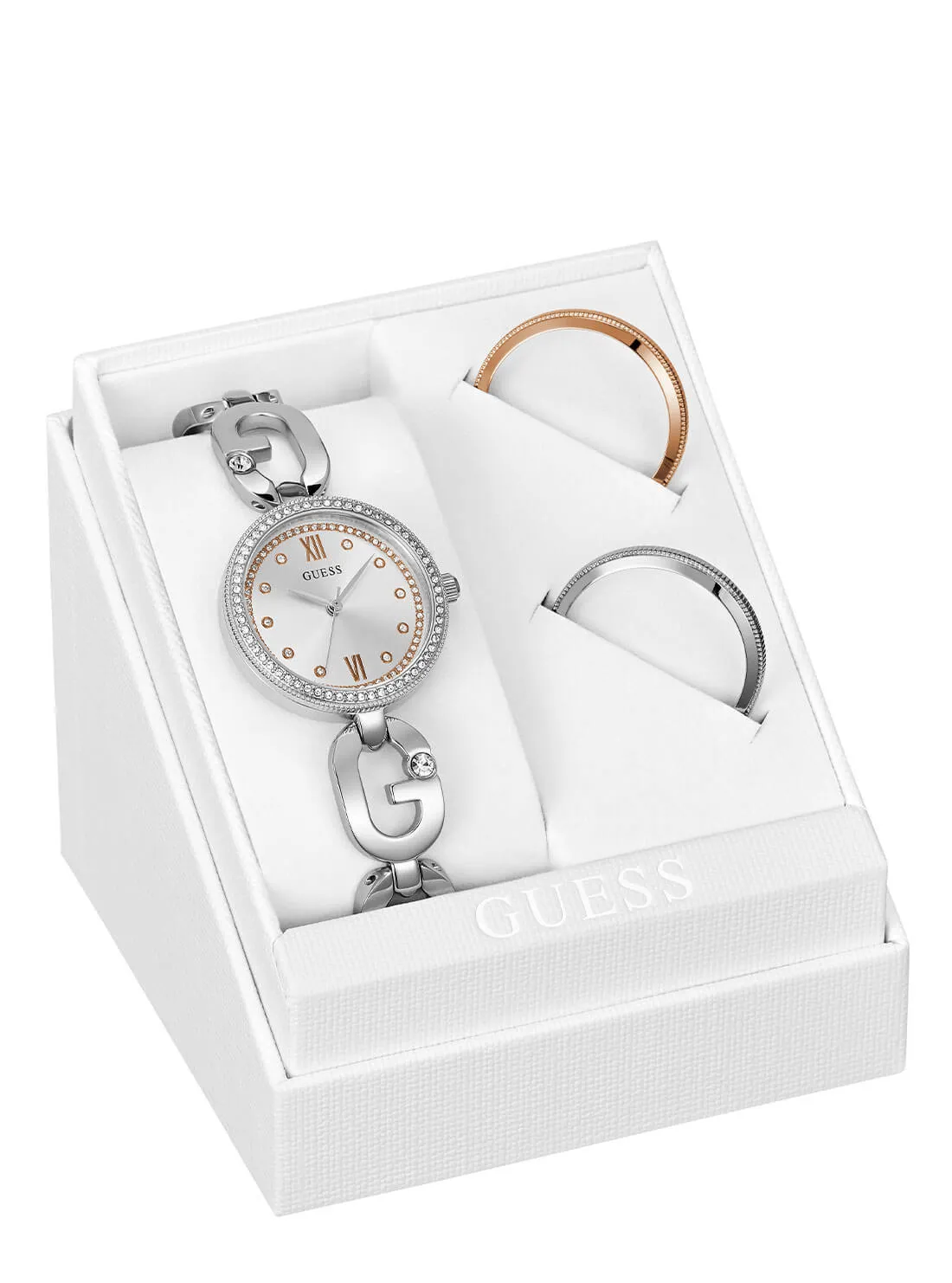 Silver Empower Interchangeable Crystal Link Bracelet Watch