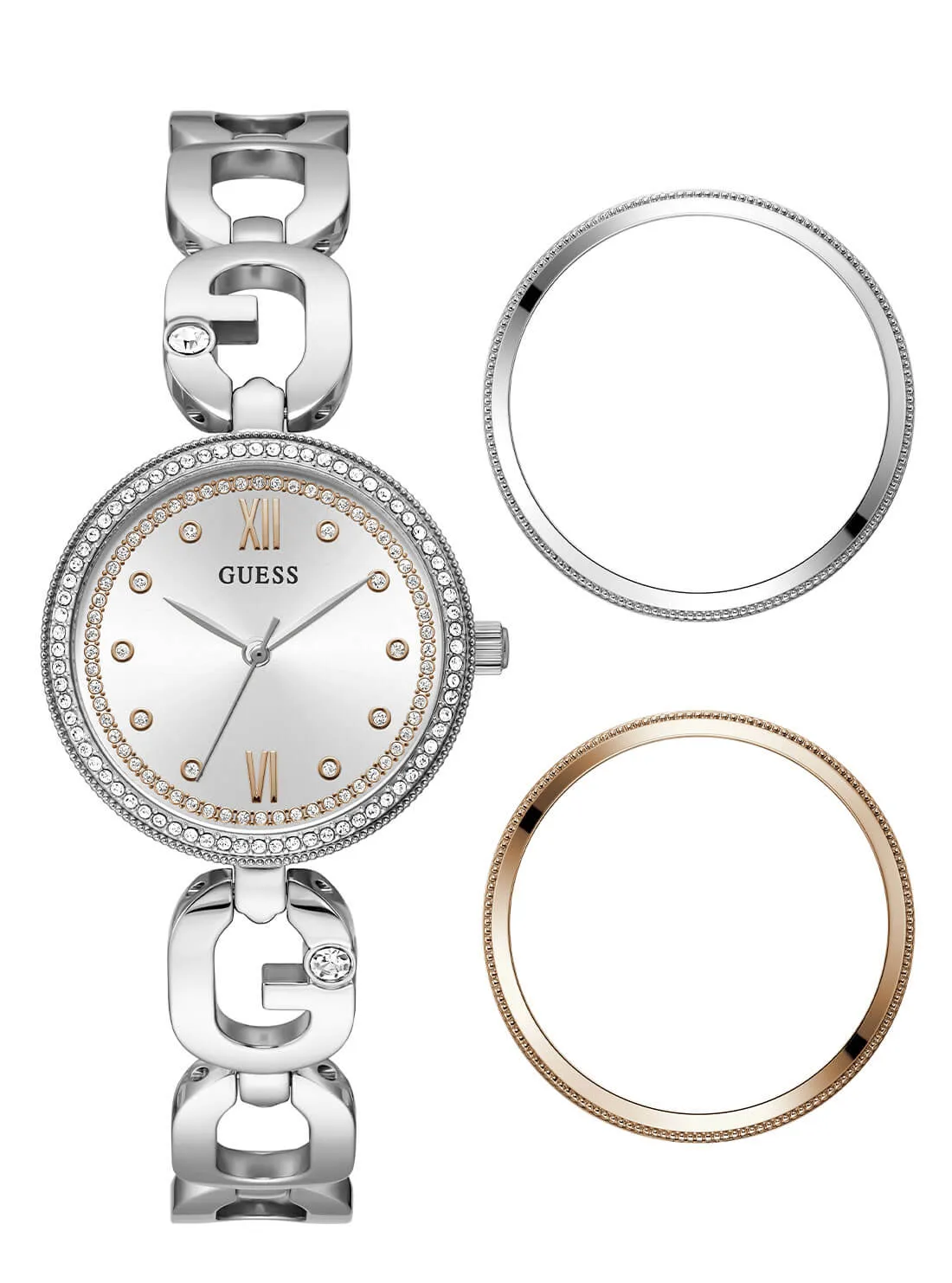 Silver Empower Interchangeable Crystal Link Bracelet Watch