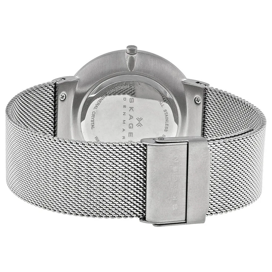 Skagen White Dial Stainless Steel Mesh Men's Watch SKW6025