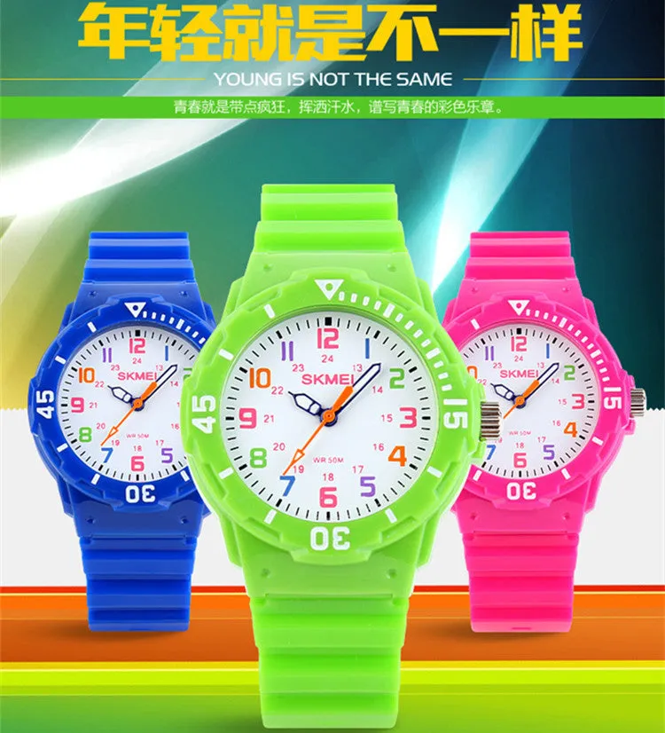 Skmei Children Watch Fashion Casual Watches Quartz Wristwatches Waterproof Jelly Kids Clock boys Hours girls Students Wristwatch
