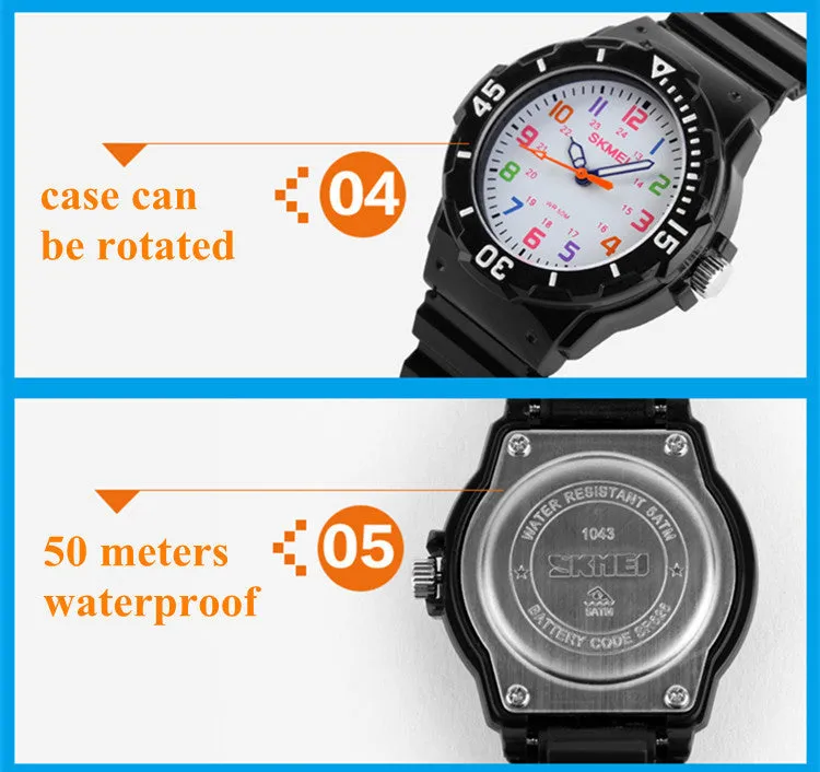 Skmei Children Watch Fashion Casual Watches Quartz Wristwatches Waterproof Jelly Kids Clock boys Hours girls Students Wristwatch