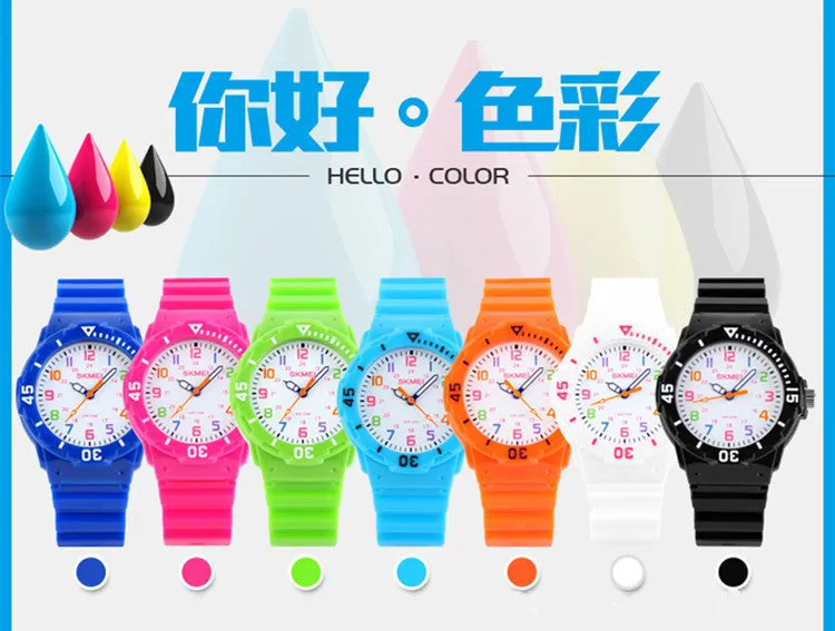 Skmei Children Watch Fashion Casual Watches Quartz Wristwatches Waterproof Jelly Kids Clock boys Hours girls Students Wristwatch