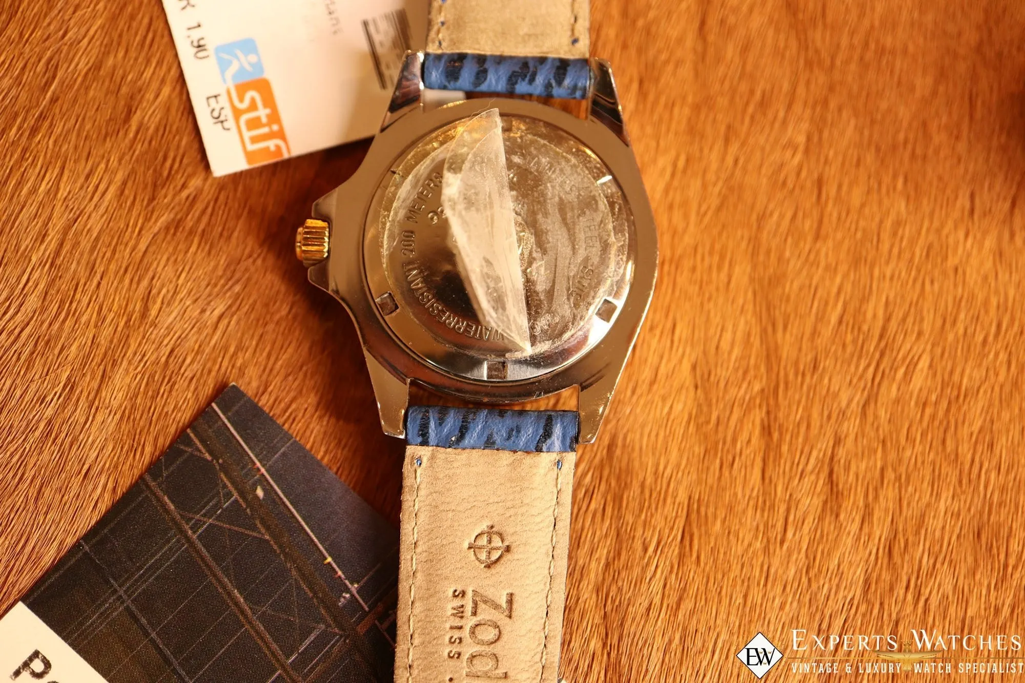 Sold!!! Zodiac Blue Sub Silver Dot Diving Professional 200m 213.66.56 Quartz 35mm Mid