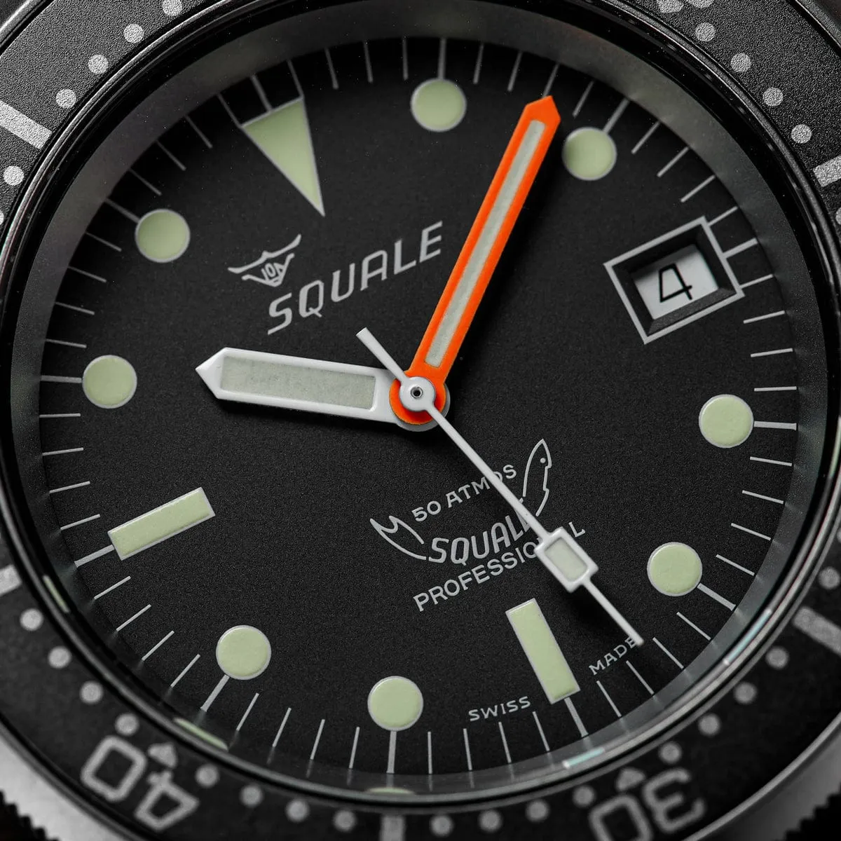 Squale 1521 Diver's Watch Black Dial Polished Case - Mesh Bracelet - LIKE NEW