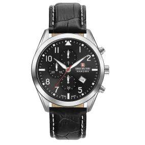 Swiss Military Hanowa Helvetus Chronograph Quartz Watch with Leather Strap 06-4316.04.007